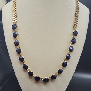 Sophisticated Gold and Navy Necklace